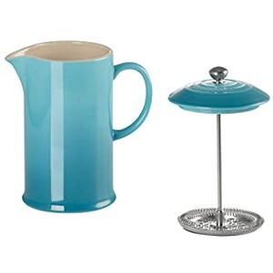 LE CREUSET Stoneware Cafetière French Press with Stainless Steel Plunger, 1 Litre, Serves 3-4 Cups, Caribbean LE CREUSET Stoneware Cafetière French Press with Stainless Steel Plunger, 1 Litre, Serves 3-4 Cups, Caribbean