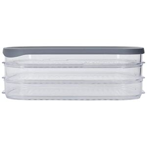MasterClass Deli Food Storage Box with 3 Individual Transparent Compartments, Large Rectangular Meat and Cold Cuts Container with Grey Lid for Fridge MasterClass Deli Food Storage Box with 3 Individual Transparent Compartments, Large Rectangular Meat and Cold Cuts Container with Grey Lid for Fridge