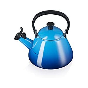 LE CREUSET Kone Stove-Top Kettle with Whistle, Suitable for All Hob Types Including Induction and Cast Iron, Enamelled Steel, Capacity: 1.6 L, Azure, 40101022200000 LE CREUSET Kone Stove-Top Kettle with Whistle, Suitable for All Hob Types Including Induction and Cast Iron, Enamelled Steel, Capacity: 1.6 L, Azure, 40101022200000