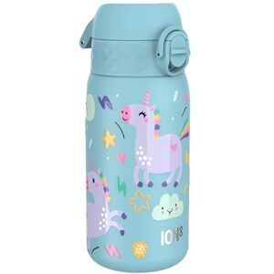 Ion8 Kids Water Bottle, Lightweight Steel, 400 ml/13 oz, Leak Proof, Non-Insulated, Easy to Open, Secure Lock, Dishwasher Safe, Flip Cover, Carry Handle, Easy Clean, Metal Water Bottle, Blue, Unicorns Ion8 Kids Water Bottle, Lightweight Steel, 400 ml/13 oz, Leak Proof, Non-Insulated, Easy to Open, Secure Lock, Dishwasher Safe, Flip Cover, Carry Handle, Easy Clean, Metal Water Bottle, Blue, Unicorns