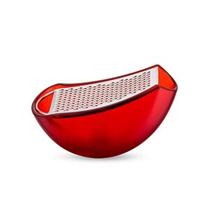Alessi Parmenide AARU01 R - Design Grater with Cheese Cellar, in Thermoplastic Resin Polished Steel, Red