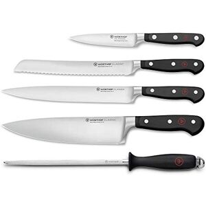 Wüsthof Classic Five Piece Chef's Knife Set, Black, Silver Wüsthof Classic Five Piece Chef's Knife Set, Black, Silver