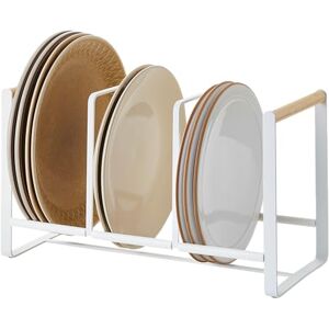 YAMAZAKI 2963 TOSCA Dish Rack Wide, white, Steel/Wood, Minimalist, 34.5 x 16.5 x 20 cm YAMAZAKI 2963 TOSCA Dish Rack Wide, white, Steel/Wood, Minimalist, 34.5 x 16.5 x 20 cm