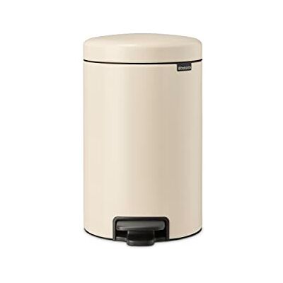 Brabantia NewIcon Pedal Bin 12L Medium Waste Bin for Kitchen or Bedroom Soft Closing Lid Light Pedal Operation with Removable Inner Bucket Non-Slip Base Soft Beige 25 x 34 x 41 cm Brabantia NewIcon Pedal Bin 12L Medium Waste Bin for Kitchen or Bedroom Soft Closing Lid Light Pedal Operation with Removable Inner Bucket Non-Slip Base Soft Beige 25 x 34 x 41 cm