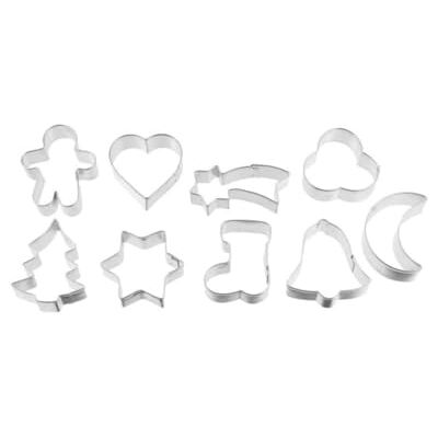 Zenker 42961 cookie cutter on wire hanger, tin plate, silver, 9 units Zenker 42961 cookie cutter on wire hanger, tin plate, silver, 9 units