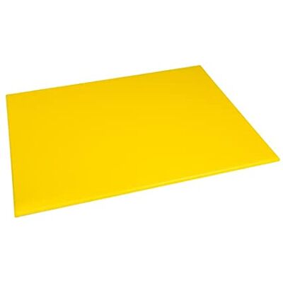 Hygiplas Large High Density HDPE Chopping Board, Yellow, 60x45cm Color-coded to prevent cross-contamination in busy kitchens, offering a non-absorbent, easy-to-clean prep surface. Hygiplas Large High Density HDPE Chopping Board, Yellow, 60x45cm Color-coded to prevent cross-contamination in busy kitchens, offering a non-absorbent, easy-to-clean prep surface.
