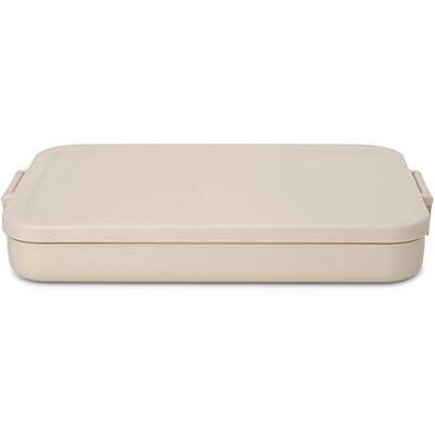 Brabantia Make & Take Lunch Box Bento (1.1L), Removable Compartments for Food Separation, Plastic Food Container Lid with Clips, Bento Box, Dishwasher & Microwave Safe, Soft Beige, 25.5 x 16.6 x 3.7cm Brabantia Make & Take Lunch Box Bento (1.1L), Removable Compartments for Food Separation, Plastic Food Container Lid with Clips, Bento Box, Dishwasher & Microwave Safe, Soft Beige, 25.5 x 16.6 x 3.7cm