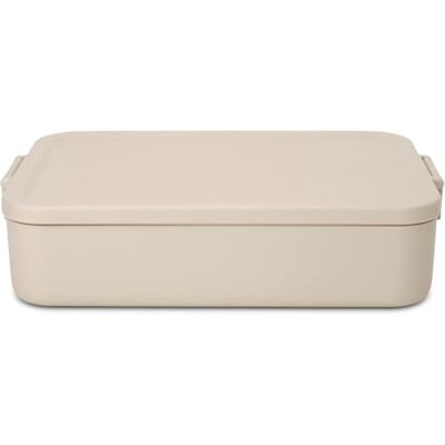 Brabantia Make & Take Lunch Box Bento (2L), Removable Compartments for Food Separation, Plastic Food Container Lid with Clips, Bento Box, Dishwasher & Microwave Safe, Soft Beige, 25.5 x 16.7 x 6.2 cm Brabantia Make & Take Lunch Box Bento (2L), Removable Compartments for Food Separation, Plastic Food Container Lid with Clips, Bento Box, Dishwasher & Microwave Safe, Soft Beige, 25.5 x 16.7 x 6.2 cm