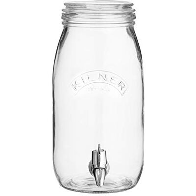 Kilner 3 Litre Glass Storage Jar with Dispensing Tap Ideal for Daily Water Intake, Infused Drinks, and Cocktails Perfect for Home Hosting, Parties & Buffets Kilner 3 Litre Glass Storage Jar with Dispensing Tap Ideal for Daily Water Intake, Infused Drinks, and Cocktails Perfect for Home Hosting, Parties & Buffets