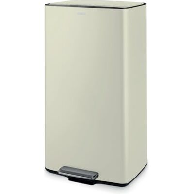 Tower 40L Rectangular Pedal Bin with Removable Inner Bucket and Filter Compartment, Durable Carbon Steel, Cream Tower 40L Rectangular Pedal Bin with Removable Inner Bucket and Filter Compartment, Durable Carbon Steel, Cream
