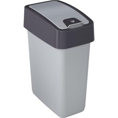 keeeper Premium Waste Bin with Flip Lid, Soft Touch, 10 Litre, Magne, Silver keeeper Premium Waste Bin with Flip Lid, Soft Touch, 10 Litre, Magne, Silver