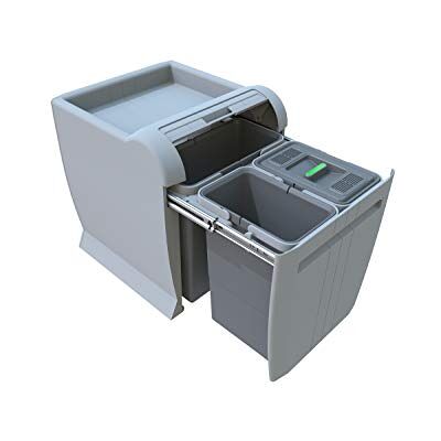 ELLETIPI 1954 elletipi City PTA 4040B Pull-Out Waste Bin for Base, Grey, 35 x 42 x 44 cm ELLETIPI 1954 elletipi City PTA 4040B Pull-Out Waste Bin for Base, Grey, 35 x 42 x 44 cm