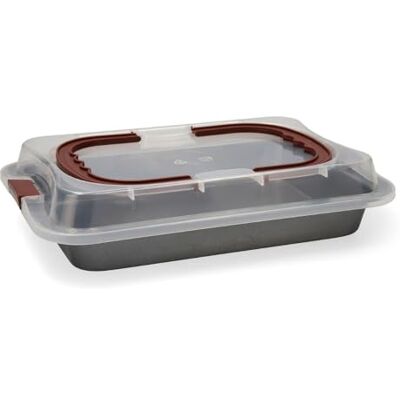 Quid Sweet Grey – Steel Cake Mould with Lid 36 x 23 x 4.5 cm Quid Sweet Grey – Steel Cake Mould with Lid 36 x 23 x 4.5 cm