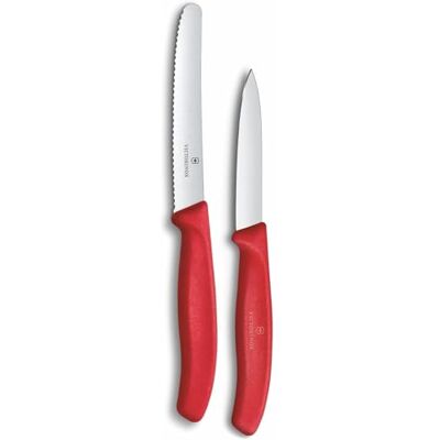 Victorinox Swiss Classic Paring Knife Set - Kitchen Knife, Stainless Steel, Red Victorinox Swiss Classic Paring Knife Set - Kitchen Knife, Stainless Steel, Red
