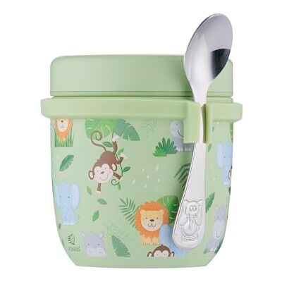 Viners Kids Jungle Food Flask 300ml Insulated Stainless Steel Lunch Flask with Spoon Leak Resistant Keeps Food Hot 3h / Cold 6h Lightweight & Durable Children’s Food Pot 3+ Viners Kids Jungle Food Flask 300ml Insulated Stainless Steel Lunch Flask with Spoon Leak Resistant Keeps Food Hot 3h / Cold 6h Lightweight & Durable Children’s Food Pot 3+