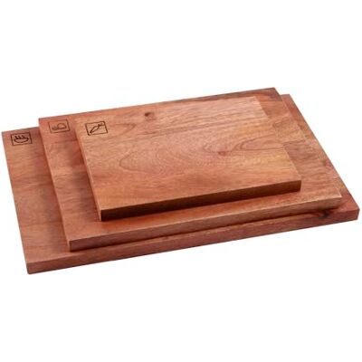 Tower Set of 3 Chopping Boards, Small, Medium, Large, Suitable for Food Preparation and Serving, Mango Wood, T847045 Tower Set of 3 Chopping Boards, Small, Medium, Large, Suitable for Food Preparation and Serving, Mango Wood, T847045