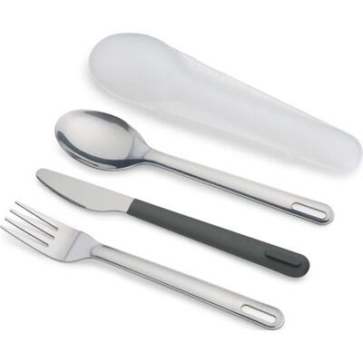 Joseph Joseph GoEat On The Go Stainless-Steel Travel Cutlery Set for 1, Reusable Knife, Fork and Spoon Set with case for Lunch Box, Camping, Outdoor Joseph Joseph GoEat On The Go Stainless-Steel Travel Cutlery Set for 1, Reusable Knife, Fork and Spoon Set with case for Lunch Box, Camping, Outdoor