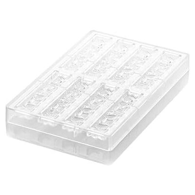silikomart Goccia-B, Tritan Chocolate Mould, 8 Cavities, Pack of 10 Moulds, Size 120 x 25 mm h 16 mm Volume 8 x 30 ml Tot. 240 ml silikomart Goccia-B, Tritan Chocolate Mould, 8 Cavities, Pack of 10 Moulds, Size 120 x 25 mm h 16 mm Volume 8 x 30 ml Tot. 240 ml