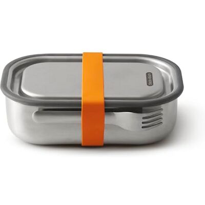 BLACK + BLUM Stainless Steel Lunch Box Leak Proof 1L Orange Airtight, Removable Divider, Includes Fork, Oven & Freezer Safe, Dishwasher Safe, Meal Prep, Work & Picnics BLACK + BLUM Stainless Steel Lunch Box Leak Proof 1L Orange Airtight, Removable Divider, Includes Fork, Oven & Freezer Safe, Dishwasher Safe, Meal Prep, Work & Picnics
