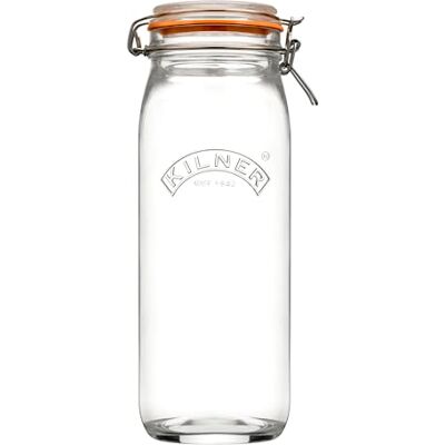 Kilner Clip Top Jar 2.1 Litre (2100 ml) Airtight Glass Storage Jar Tall Round Jar for Pasta Spaghetti Breadsticks Pantry Storage BPA Free Dishwasher Safe Kilner Clip Top Jar 2.1 Litre (2100 ml) Airtight Glass Storage Jar Tall Round Jar for Pasta Spaghetti Breadsticks Pantry Storage BPA Free Dishwasher Safe