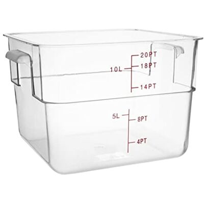 Hygiplas Vogue Polycarbonate Square Storage Container 10Ltr, Clear Hygiplas Vogue Polycarbonate Square Storage Container 10Ltr, Clear