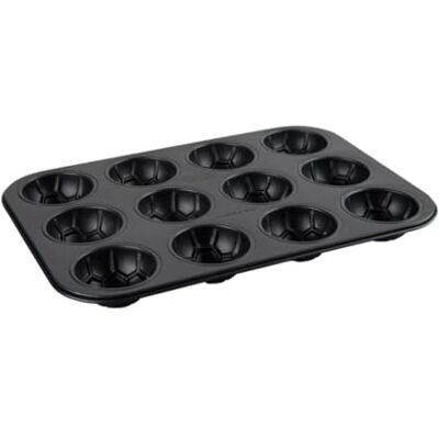 Zenker 12 Muffin Tins Muffin Baking Tray for Muffins and Cupcakes from The Soccer Baking Series Heat Resistant 12 Muffin Tray with Non-Stick Coating, Black Zenker 12 Muffin Tins Muffin Baking Tray for Muffins and Cupcakes from The Soccer Baking Series Heat Resistant 12 Muffin Tray with Non-Stick Coating, Black