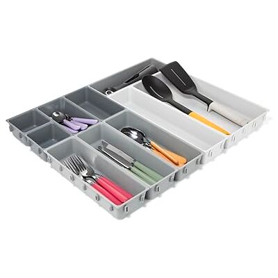 Joseph Joseph Blox 10 Piece Storage Trays Cosmetics, Stationary, Utensils Drawer Organiser Set, Recycled Plastic Joseph Joseph Blox 10 Piece Storage Trays Cosmetics, Stationary, Utensils Drawer Organiser Set, Recycled Plastic