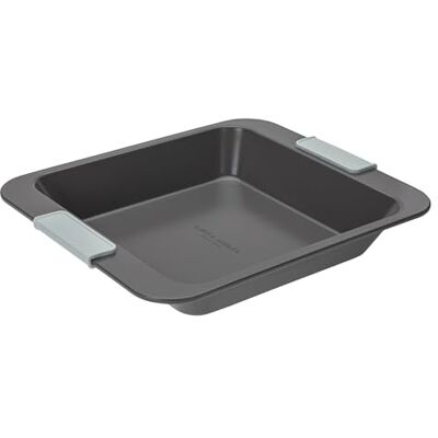 Pendeford Housewares Laura Ashley Square Cake Tin 23cm – Non-Stick Cake Pan with Sage Green Silicone Handles, PFOA & PFAS Free, Oven, Freezer & Dishwasher Safe Bakeware, Pale Charcoal Pendeford Housewares Laura Ashley Square Cake Tin 23cm – Non-Stick Cake Pan with Sage Green Silicone Handles, PFOA & PFAS Free, Oven, Freezer & Dishwasher Safe Bakeware, Pale Charcoal
