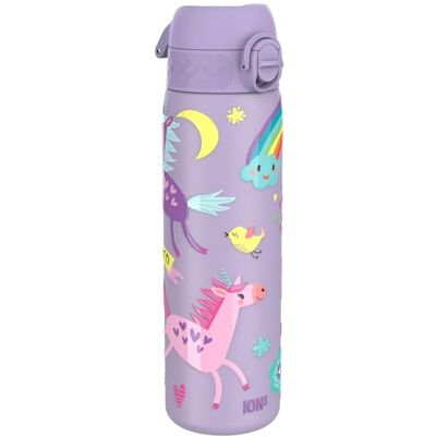 Ion8 Vacuum Insulated Steel Water Bottle, 500 ml/17 oz, Leak Proof, Easy to Open, Secure Lock, Dishwasher Safe, Fits Cup Holders, Carry Handle, Scratch Resistant, Metal Water Bottle, Unicorns Ion8 Vacuum Insulated Steel Water Bottle, 500 ml/17 oz, Leak Proof, Easy to Open, Secure Lock, Dishwasher Safe, Fits Cup Holders, Carry Handle, Scratch Resistant, Metal Water Bottle, Unicorns