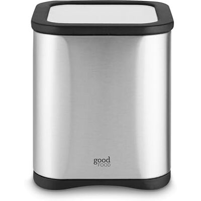 Tower GF826193 Good Food in partnership with Airtight Biscuit Canister with Glass Viewing Window, Stylish Mirror Finish, 2.8L, Stainless Steel with Black Accents Tower GF826193 Good Food in partnership with Airtight Biscuit Canister with Glass Viewing Window, Stylish Mirror Finish, 2.8L, Stainless Steel with Black Accents