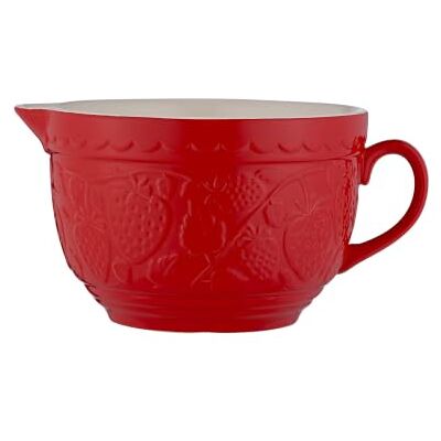 Mason Cash Fruits Batter Bowl 1.9 Litre Embossed Stoneware Mixing Bowl with Handle & Pouring Lip Ceramic Batter Bowl for Pancakes, Cakes & Baking Microwave, Dishwasher & Freezer Safe Mason Cash Fruits Batter Bowl 1.9 Litre Embossed Stoneware Mixing Bowl with Handle & Pouring Lip Ceramic Batter Bowl for Pancakes, Cakes & Baking Microwave, Dishwasher & Freezer Safe
