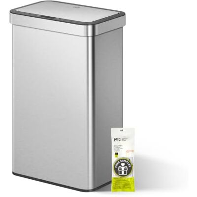 EKO Sensor Recycling Kitchen Bin, Soft-Close, 35L+35L, Stainless Steel Touch-Free Bin for Recycling and Waste, Stay-Open Mode, Fingerprint-Resistant Finish, 70L Dual Compartment Design EKO Sensor Recycling Kitchen Bin, Soft-Close, 35L+35L, Stainless Steel Touch-Free Bin for Recycling and Waste, Stay-Open Mode, Fingerprint-Resistant Finish, 70L Dual Compartment Design