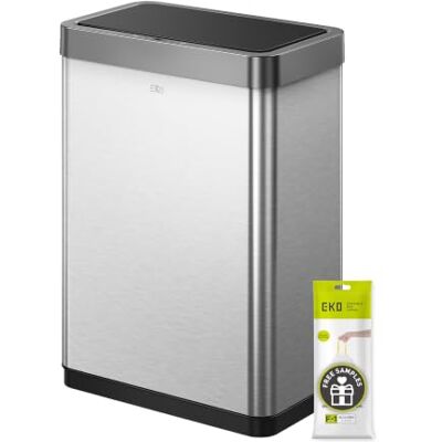 EKO Sensor Recycling Kitchen Bin, Soft-Close, 20L+20L, Stainless Steel Touch-Free Bin for Recycling and Waste, Stay-Open Mode, Fingerprint-Resistant Finish, 40L Dual Compartment Design EKO Sensor Recycling Kitchen Bin, Soft-Close, 20L+20L, Stainless Steel Touch-Free Bin for Recycling and Waste, Stay-Open Mode, Fingerprint-Resistant Finish, 40L Dual Compartment Design