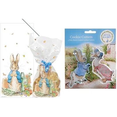 Anniversary House Peter Rabbit Cookie Cutters, 20 Individual Peter Rabbit Treat Bags, Sweet Party Gift, Poly-Resin Cookie Cutters, and BOPP Clear Bags, AMZ018 Anniversary House Peter Rabbit Cookie Cutters, 20 Individual Peter Rabbit Treat Bags, Sweet Party Gift, Poly-Resin Cookie Cutters, and BOPP Clear Bags, AMZ018