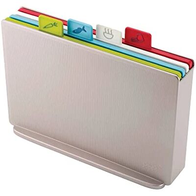 Joseph Joseph Index Chopping Board, Regular, Plastic- Silver, Set of 4 Joseph Joseph Index Chopping Board, Regular, Plastic- Silver, Set of 4