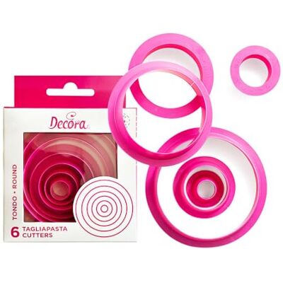Decora 255300 Set 6 Round Cookie Cutters, Pink, 10 x 10 x 3 cm Decora 255300 Set 6 Round Cookie Cutters, Pink, 10 x 10 x 3 cm