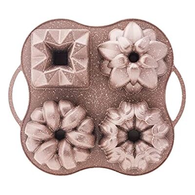 KARACA Cake Pro 4-Piece Aluminium Cast Cake Tin Set Rose Gold 28 x 35 x 5cm KARACA Cake Pro 4-Piece Aluminium Cast Cake Tin Set Rose Gold 28 x 35 x 5cm