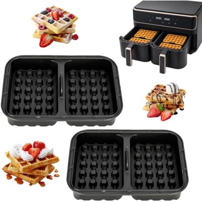 Cozary Silicone Baking Tray Air Fryer 2 Pieces – 20.5 x 16.2 x 3 cm Waffle Moulds, 446 °F, For Ninja Af400/Af451/Af500 Also microwave and oven safe, dishwasher safe. Cozary Silicone Baking Tray Air Fryer 2 Pieces – 20.5 x 16.2 x 3 cm Waffle Moulds, 446 °F, For Ninja Af400/Af451/Af500 Also microwave and oven safe, dishwasher safe.