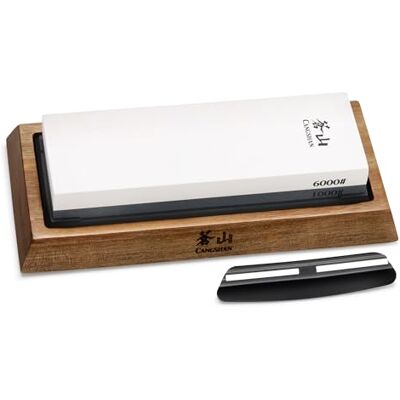 Cangshan 503800 Dual-Sided Whetstone Knife Sharpener 1000/6000 Grit Cangshan 503800 Dual-Sided Whetstone Knife Sharpener 1000/6000 Grit
