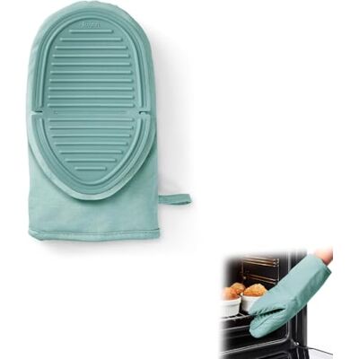 Avilia Heat Resistant Kitchen Glove in Silicone and Cotton with Strap, 30 x 17.5 x 3.5 cm, Green Avilia Heat Resistant Kitchen Glove in Silicone and Cotton with Strap, 30 x 17.5 x 3.5 cm, Green
