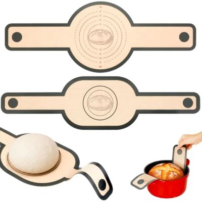 VINATO Set of 2 Silicone Baking Mats for Bread with Long Handles, Non-Stick & Heat Resistant, Round & Oval, Reusable Replacement for Baking Paper, Bread Baking Accessories (56 x 21 cm & 58.5 x 16 cm) VINATO Set of 2 Silicone Baking Mats for Bread with Long Handles, Non-Stick & Heat Resistant, Round & Oval, Reusable Replacement for Baking Paper, Bread Baking Accessories (56 x 21 cm & 58.5 x 16 cm)