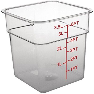 Hygiplas Polycarbonate Square Storage Container 3.5Ltr, Clear Hygiplas Polycarbonate Square Storage Container 3.5Ltr, Clear