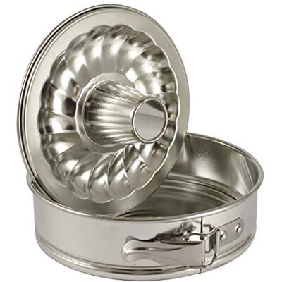 Zenker Linea 62236 Mini Springform Cake Tin with Double Base Made of Tin-Plated Ribbon, Diameter 15.5 x 4.5 cm, Colour: Silver, Quantity: 1 Piece Zenker Linea 62236 Mini Springform Cake Tin with Double Base Made of Tin-Plated Ribbon, Diameter 15.5 x 4.5 cm, Colour: Silver, Quantity: 1 Piece