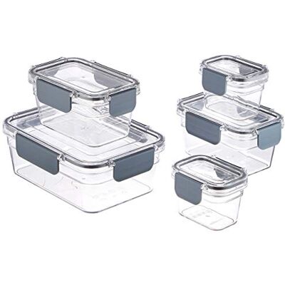 Amazon Basics Food Storage Containers - 5 pcs, Clear Amazon Basics Food Storage Containers - 5 pcs, Clear