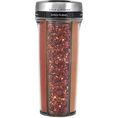 Cole & Mason Saunderton Herb and Spice Storage Jar and Shaker with Spices Included, Adjustable Multi-Use Seasoning Dispenser with Precision Pour Control Cole & Mason Saunderton Herb and Spice Storage Jar and Shaker with Spices Included, Adjustable Multi-Use Seasoning Dispenser with Precision Pour Control