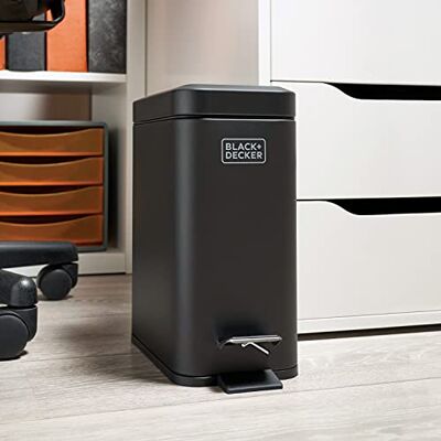Black & Decker Black Slimline Pedal Bin - Pedal bin Black & Decker Black Slimline Pedal Bin - Pedal bin