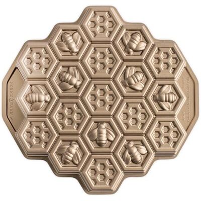 Nordic Ware Honeycomb Pull Apart Pan, Original Cast Aluminium Bundt Tin, Bundt Cake Tin with Bee Pattern, Cake Mould Made in The USA, Colour: Gold Nordic Ware Honeycomb Pull Apart Pan, Original Cast Aluminium Bundt Tin, Bundt Cake Tin with Bee Pattern, Cake Mould Made in The USA, Colour: Gold