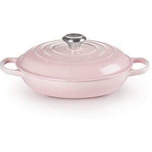 LE CREUSET Signature Sh.Casserole/braiser 26cm Shell Pink SS Knob LE CREUSET Signature Sh.Casserole/braiser 26cm Shell Pink SS Knob