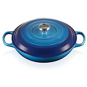 LE CREUSET Signature Sh.Casserole/braiser 30cm Azure Blue SS Knob LE CREUSET Signature Sh.Casserole/braiser 30cm Azure Blue SS Knob