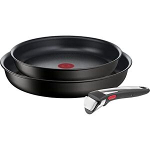 Tefal Ingenio Unlimited ON 3 piece Non-Stick Induction Pan Set, 24 & 28 cm Frying Pans, 1 Removable Handle, Easy Cleaning, Heat Indicator, Black, L3959143 Tefal Ingenio Unlimited ON 3 piece Non-Stick Induction Pan Set, 24 & 28 cm Frying Pans, 1 Removable Handle, Easy Cleaning, Heat Indicator, Black, L3959143